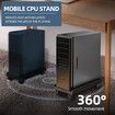 Adjustable Mobile CPU Stand, Ventilated Computer Tower Stand PC Tower Stand with 4 Caster Wheels Fits Most PC, Under Desk CPU Holder PC Floor Cart PC Riser for Gamers and Students, White