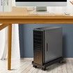 Adjustable Mobile CPU Stand, Ventilated Computer Tower Stand PC Tower Stand with 4 Caster Wheels Fits Most PC, Under Desk CPU Holder PC Floor Cart PC Riser for Gamers and Students, Black