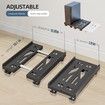 Adjustable Mobile CPU Stand, Ventilated Computer Tower Stand PC Tower Stand with 4 Caster Wheels Fits Most PC, Under Desk CPU Holder PC Floor Cart PC Riser for Gamers and Students, Black