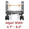 Single Black Computer Tower Desktop ATX-Case, CPU Steel Rolling Stand, Adjustable Mobile Cart Holder with Locking Caster Wheels (1 Pack Cart)
