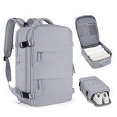 Travel Backpack with Shoe Compartment for Women Men  Waterproof Sports Luggage Computer Backpack Casual Daypack(Grey)