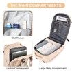 Travel Backpack with Shoe Compartment for Women Men Waterproof Sports Luggage Computer Backpack Casual Daypack(Beige)