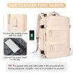 Travel Backpack with Shoe Compartment for Women Men Waterproof Sports Luggage Computer Backpack Casual Daypack(Beige)