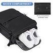 Travel Backpack with Shoe Compartment for Women Men Waterproof Sports Luggage Computer Backpack Casual Daypack(Black)