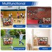 Large Sports Ball Storage Cart Lockable Bin Cage Sports Equipment Organiser Basketball Football Toys Holder Rack Garage Gym