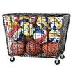 Large Sports Ball Storage Cart Lockable Bin Cage Sports Equipment Organiser Basketball Football Toys Holder Rack Garage Gym