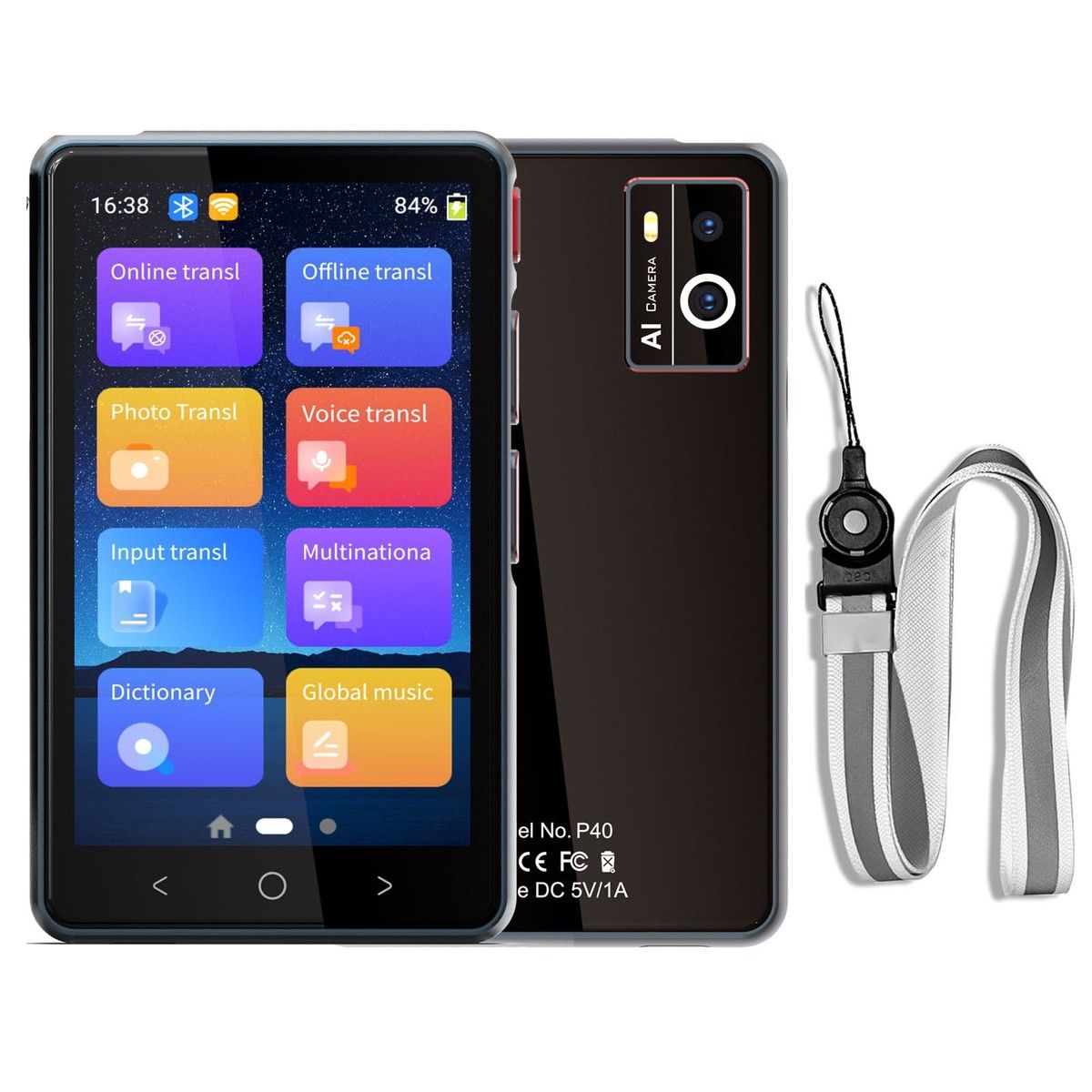 Language Translator Device No WiFi Needed,Two-Way AI Voice Translator for All Languages,139+ Language Online Translation,Newest 4In HD Offline/Photo Translation for Travel/Business/Study (Black)