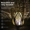 Outdoor Solar Lights Waterproof Crackle Globe Glass Metal Palm Leaf Decorative Garden Patio Yard Front Porch Tabletop Lamp Gift
