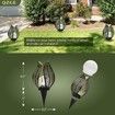 Outdoor Solar Lights Waterproof Crackle Globe Glass Metal Palm Leaf Decorative Garden Patio Yard Front Porch Tabletop Lamp Gift