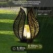 Outdoor Solar Lights Waterproof Crackle Globe Glass Metal Palm Leaf Decorative Garden Patio Yard Front Porch Tabletop Lamp Gift