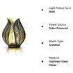 Outdoor Solar Lights Waterproof Crackle Globe Glass Metal Palm Leaf Decorative Garden Patio Yard Front Porch Tabletop Lamp Gift