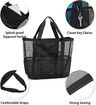 Extra Large Beach Bag, Mesh Beach Tote Bag Great Beach and Pool Bag for Family, Durable Oversized Beach Bag, Black