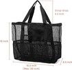 Extra Large Beach Bag, Mesh Beach Tote Bag Great Beach and Pool Bag for Family, Durable Oversized Beach Bag, Black