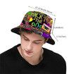 Funny Retro 90s Style Design Summer Unisex Reversible Print Bucket Hat