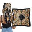 Large Square Satin Head Scarf, Silk Hair Scarf Square Hair Bandanas Large Scarf Sleeping Head Wraps for Women, 90 x 90 cm, Black