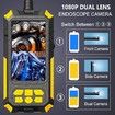 Dual Lens Industrial Endoscope Camera with Light, 4.5 Inch IPS Screen, 1080P HD Borescope Inspection Camera, IP67 Waterproof Snake Camera with Semi-Rigid Cable