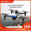 GPS Drone with 4K HD Camera,Brushless Motor,3 Camera Aerial Photography Drone With 360 Obstacle Avoidance RC Quadcopter Drone with Auto Return(1PC-Grey)