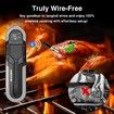 Wireless Digital Meat Thermometer with Bluetooth,Intelligent Alarm,Timing Function for Remote Monitoring of BBQ Grill, Oven, Smoker, Air Fryer