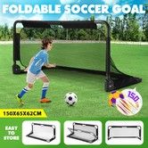Soccer Football Net Set Metal Frame Goal Portable Aluminium Backyard Game Training Practice 150x65cm