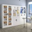 185cm Steel File Cabinet Lockable Drawer Filing Storage Shelves Cupboard Locker Stationary Tempered Glass Office Garage