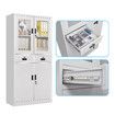 185cm Steel File Cabinet Lockable Drawer Filing Storage Shelves Cupboard Locker Stationary Tempered Glass Office Garage