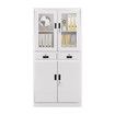 185cm Steel File Cabinet Lockable Drawer Filing Storage Shelves Cupboard Locker Stationary Tempered Glass Office Garage