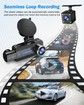 3 Channel 2.5K Dash Cam,1440P Dash Cam Front and Rear Inside,Dash Camera for Cars,Triple Car Camera with 32GB Card,G-Sensor,24Hr Parking,Loop Recording,IR Night Vision