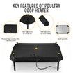 Chick Brooder Heating Plate Chicken Chook Coop Brooding Heater Chook Poultry Duck Warmer Adjustable for 40 to 50 Chicks 40x55cm