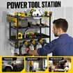 Power Tool Organiser 4 Tier Wall Mounted Garage Shelving Unit Metal Storage Shelves Rack Drill Wrench Holder Warehouse Hanger