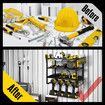 Power Tool Organiser 4 Tier Wall Mounted Garage Shelving Unit Metal Storage Shelves Rack Drill Wrench Holder Warehouse Hanger