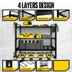 Power Tool Organiser 4 Tier Wall Mounted Garage Shelving Unit Metal Storage Shelves Rack Drill Wrench Holder Warehouse Hanger