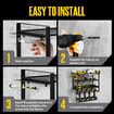 Power Tool Organiser 4 Tier Wall Mounted Garage Shelving Unit Metal Storage Shelves Rack Drill Wrench Holder Warehouse Hanger