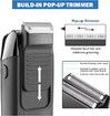 Electric Razor Shavers Foil for Men, Rechargeable Beard Trimmer Grooming Kit with LED Adjustable 3 Gears Detachable Blade Color Gold