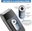 Electric Razor Shavers Foil for Men, Rechargeable Beard Trimmer Grooming Kit with LED Adjustable 3 Gears Detachable Blade Color Gold