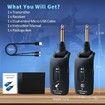 2.4GHz Wireless Guitar System Rechargeable Audio Wireless Transmitter Receiver for Guitar Bass Electric Instruments, Over 30mor100 Feet Transmission,280 Degree Rotatable, 4hours Woring Time, A9 Black