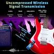 2.4GHz Wireless Guitar System Rechargeable Audio Wireless Transmitter Receiver for Guitar Bass Electric Instruments, Over 30mor100 Feet Transmission,280 Degree Rotatable, 4hours Woring Time, A9 Blue