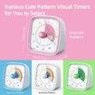 60-Minute Visual Timer with Night Light, Countdown Timer for Classroom Home Kitchen Office, Pomodoro Timer with Rainbow Pattern for Kids (Pink)