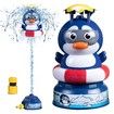 Flying Animal Sprinklers for Kids Water Toys Attaches to Garden Hose Splashing Fun Toys for Age 3+ Child Boys Girls Holiday Birthday Gift Penguin