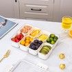 Divided Snack Box with Lid Handle 8 Compartments Portable Clear Organiser for Candy Fruits Nuts Party Platters