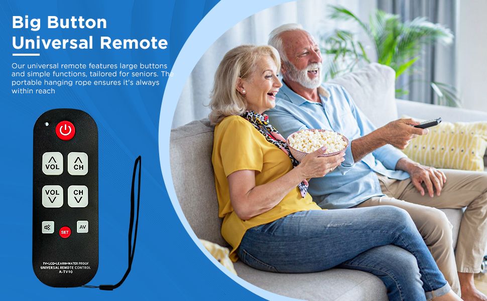 Big Button Universal TV Remote for Seniors Easy to Use Simple Setup