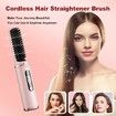 Cordless Hair Straightener Brush for Women,Electric Hair Straightening Comb,30s Fast Heating,USB Rechargeable, Portable Hair Straightening Brush for Travel, 1 Pack