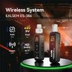 UHF Wireless Transmitter and Receiver System, for Dynamic and Condenser Microphone and Guitar, 25 Channels, 98 ft Range, Rechargeable,Supports Adjusting Volume and Voltage