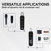 UHF Wireless Transmitter and Receiver System, for Dynamic and Condenser Microphone and Guitar, 25 Channels, 98 ft Range, Rechargeable,Supports Adjusting Volume and Voltage