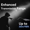 UHF Wireless Transmitter and Receiver System, for Dynamic and Condenser Microphone and Guitar, 25 Channels, 98 ft Range, Rechargeable,Supports Adjusting Volume and Voltage