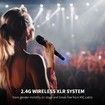Wireless Microphone Transmitter Receiver 2.4Ghz, XLR Microphone Wireless System,for Condenser Mic