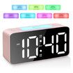 Super Loud Alarm Clock for Heavy Sleepers, RGB Digital Clock with 7 Color NightLight, Adjustable Volume, USB Charger, Small Clocks for Bedrooms Bedside, ok to Wake for Kids, Teens (Pink+RGB)
