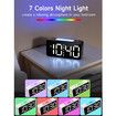 Loud Alarm Clock for Heavy Sleepers, RGB Digital Clock with 7 Color NightLight, Adjustable Volume,USB Charger, Small Clocks for Bedrooms Bedside, ok to Wake for Kids,Teens (Blue+RGB)