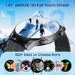 Smartwatch for Men 1.43" Touchscreen Smart Watch Answer/Make Call with Sleep Monitor 100+ Sports Modes Fitness Tracker for Android iOS(1Pack-Black)