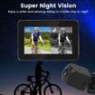 Bicycle Camera Night Vision Rechargeable Wide Angle Handlebar 4.3in HD 1080P Monitor Mountain Bike MTB