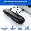 2 in 1 USB Type C Presentation Clicker, Clicker for PowerPoint Presentations, Rechargeable Wireless Presenter Remote, Pointer RF 2.4GHz USB PowerPoint Clicker Slide Advancer with Volume Control